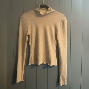Intimately Free People FP Waffle Knit Long Sleeve Top, Size XS / S, Cream